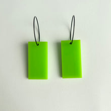 Load image into Gallery viewer, Acrylic Green Rectangle Earrings