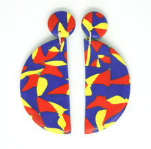 Load image into Gallery viewer, Harlequin semi circle earrings