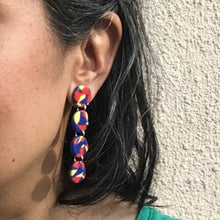 Load image into Gallery viewer, Harlequin 4 circle drop earrings
