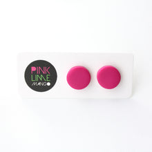 Load image into Gallery viewer, Beautiful pink handmade earrings made with silver plated posts and backs..