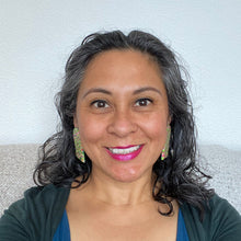 Load image into Gallery viewer, Mosaic Rocks Arch Earrings model front view