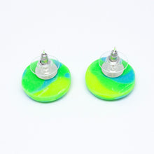 Load image into Gallery viewer, Kaleidoscope Blue, Green and Yellow Studs