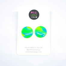 Load image into Gallery viewer, Kaleidoscope Blue, Green and Yellow Studs