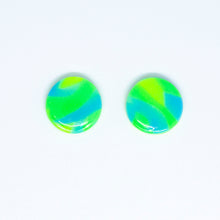 Load image into Gallery viewer, Kaleidoscope Blue, Green and Yellow Studs