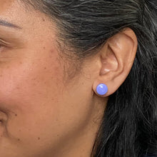 Load image into Gallery viewer, Kaleidoscope Neon Lilac Mini Studs model shot