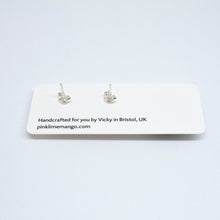 Load image into Gallery viewer, Kaleidoscope Neon Blue Mini Studs