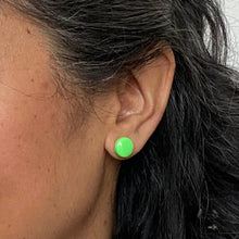 Load image into Gallery viewer, Kaleidoscope Neon Green Mini Studs