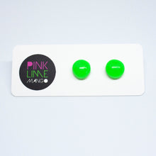 Load image into Gallery viewer, Kaleidoscope Neon Green Mini Studs