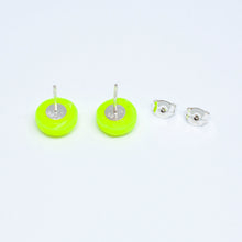 Load image into Gallery viewer, Kaleidoscope Neon Yellow Mini Studs