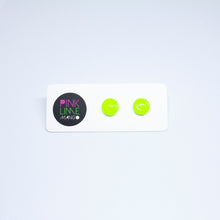 Load image into Gallery viewer, Kaleidoscope Neon Yellow Mini Studs