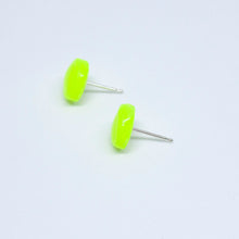 Load image into Gallery viewer, Kaleidoscope Neon Yellow Mini Studs