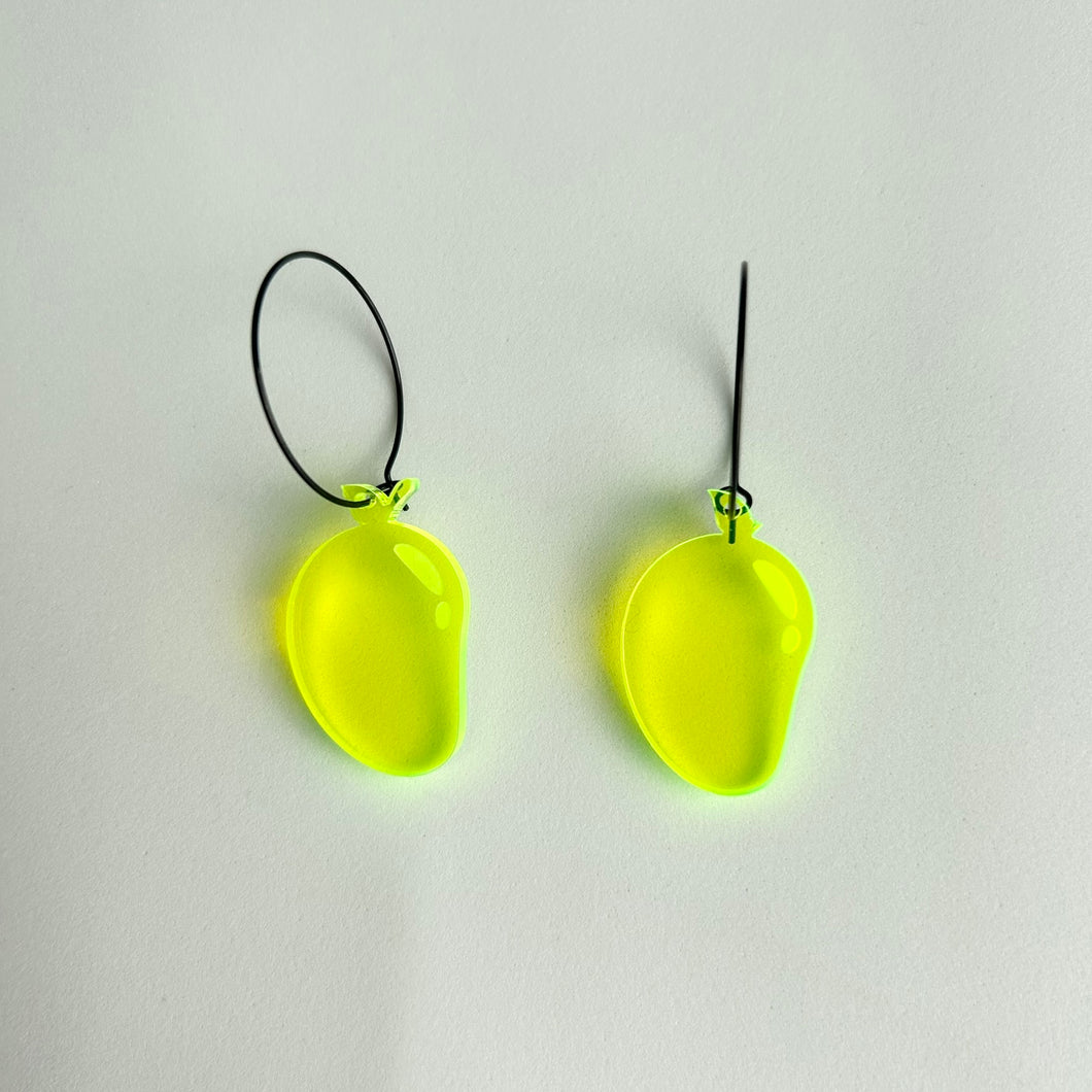 Acrylic Neon Mango Earrings
