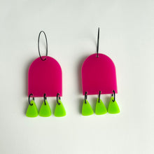 Load image into Gallery viewer, Acrylic Pink and Green Fringe
