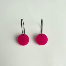 Load image into Gallery viewer, Acrylic Pink Circle Earrings
