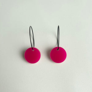Acrylic Pink Circle Earrings