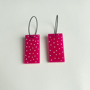 Acrylic Dot and Leaf Reversible Earrings