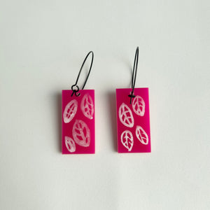 Acrylic Dot and Leaf Reversible Earrings