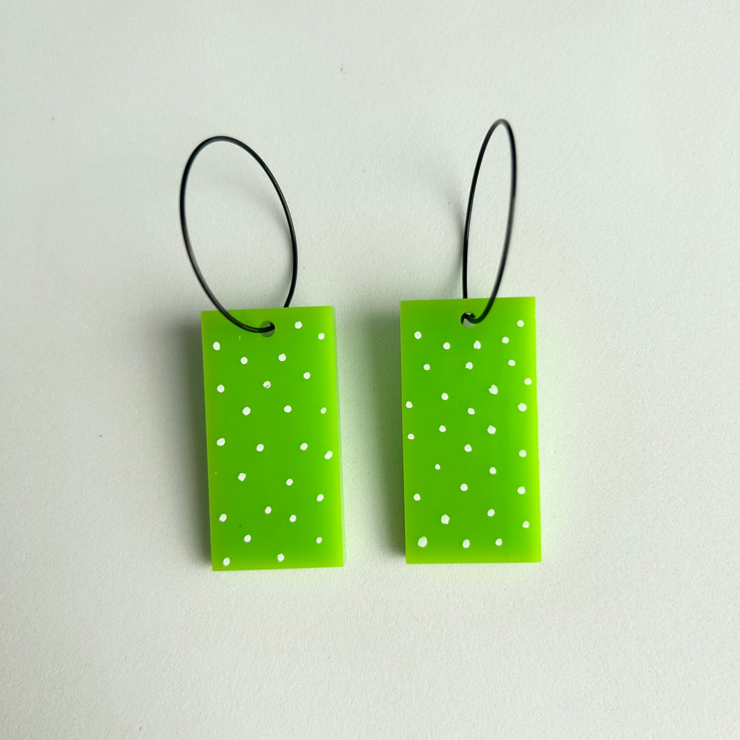 Acrylic Dot and Leaf Reversible Earrings