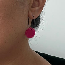Load image into Gallery viewer, Acrylic Pink Circle Earrings
