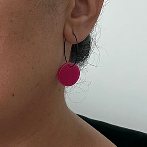 Acrylic Pink Circle Earrings