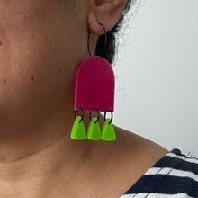 Load image into Gallery viewer, Acrylic Pink and Green Fringe

