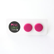 Load image into Gallery viewer, Beautiful pink handmade earrings made with silver plated posts and backs..
