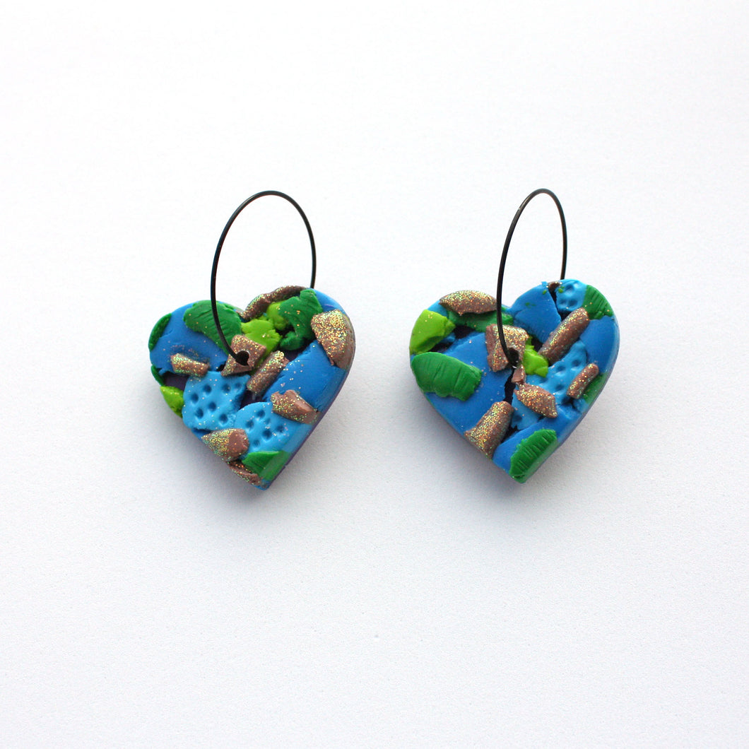 Blue, Green and Gold Hearts