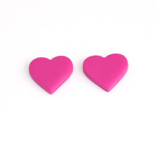 Load image into Gallery viewer, Small pink heart studs. 
