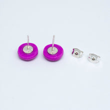 Load image into Gallery viewer, Kaleidoscope Neon Purple Mini Studs
